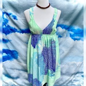 Roxy Dreamy Sea Fan Coral Ocean Babydoll Dress ✨